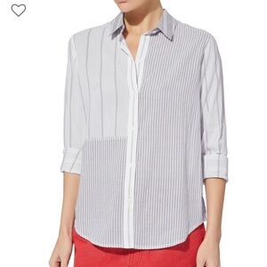 RAILS Ericka Mixed Grey Stripe Long Sleeve Button Down Shirt Size XS LIKE NEW